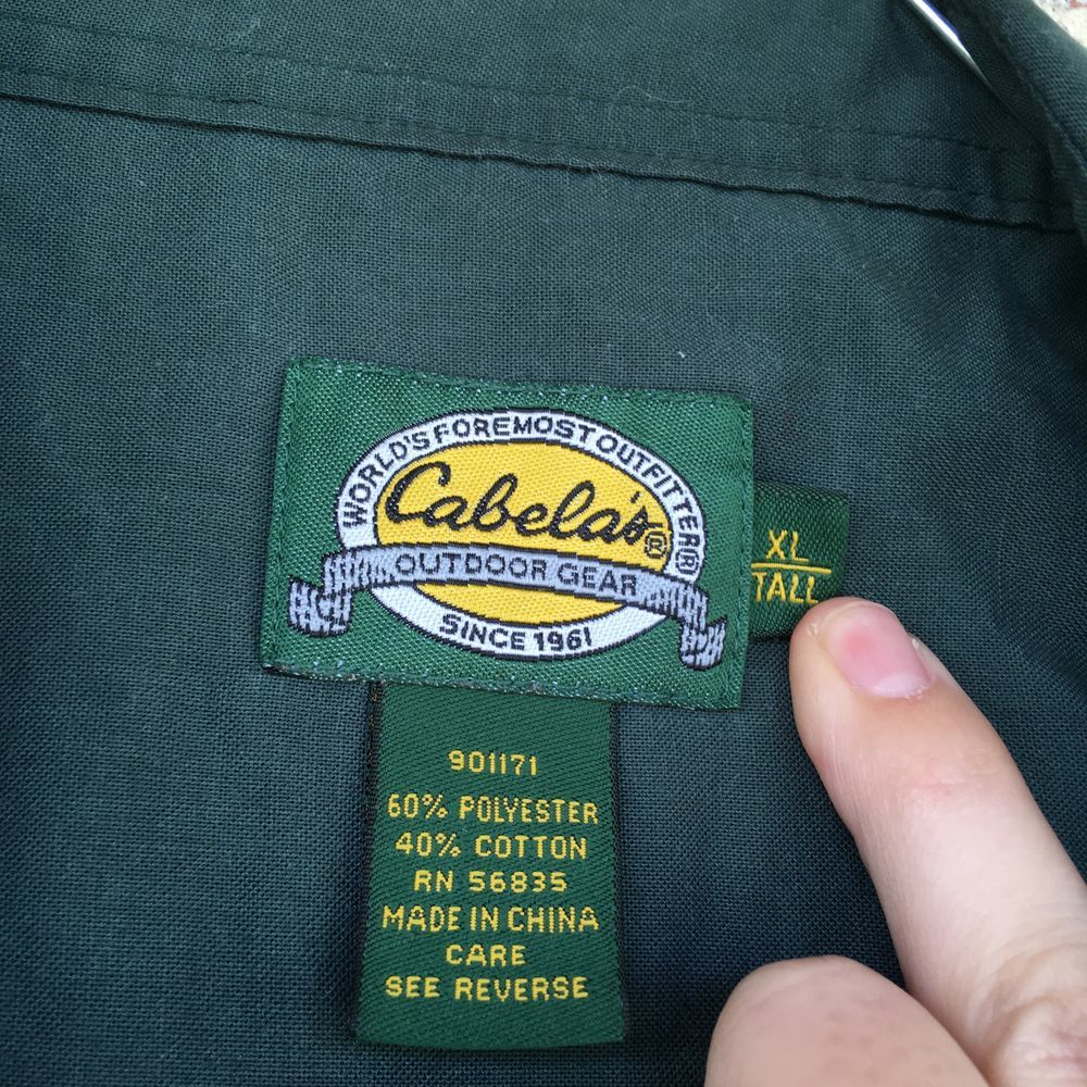 Cabela's Hunter Green Elbow Patch Button Down XLT - Picture 5 of 5